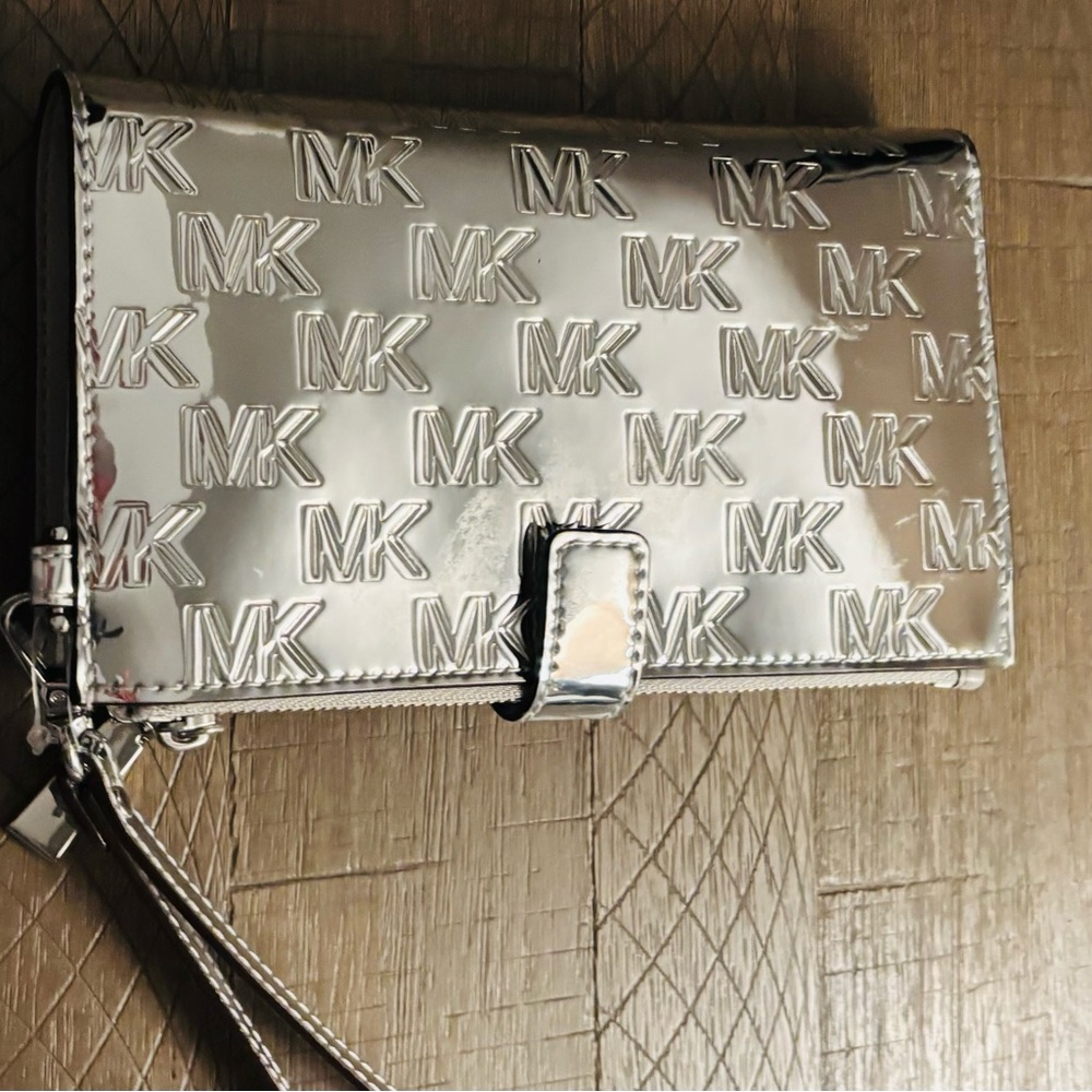Michael Kors Silver Wristlet